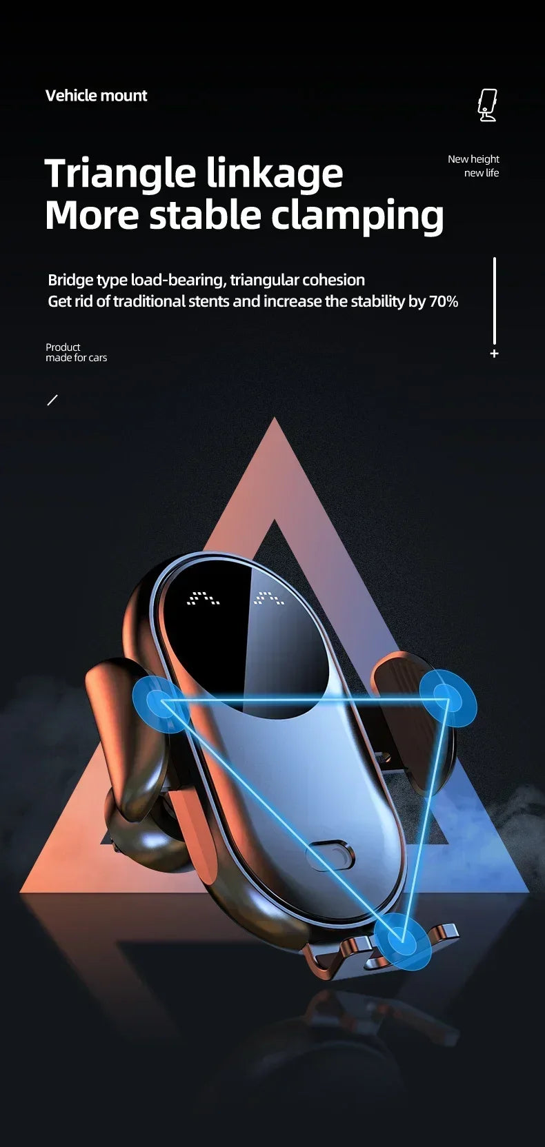 30W Wireless Car Charger with Automatic    Phone  holder